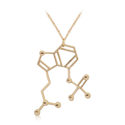 Magic Mushrooms Molecule Structure Necklace