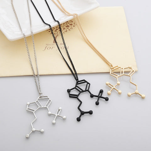 Magic Mushrooms Molecule Structure Necklace