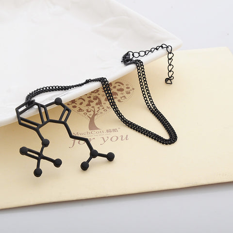 Magic Mushrooms Molecule Structure Necklace