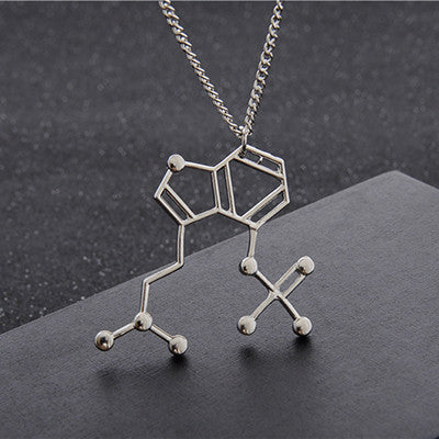 Magic Mushrooms Molecule Structure Necklace