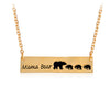 Image of Mama Bear Tag Engraved Animal Pendant Necklace Gold Silver Mother Kids Love Necklace Simple Fashion Mom and Children Jewelry