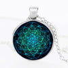 Image of 2017 New Flower of Life Necklace Om Yoga Chakra Pendant Mandala Necklace Fashion Glass Dome Sacred Geometry Women Jewelry NG05