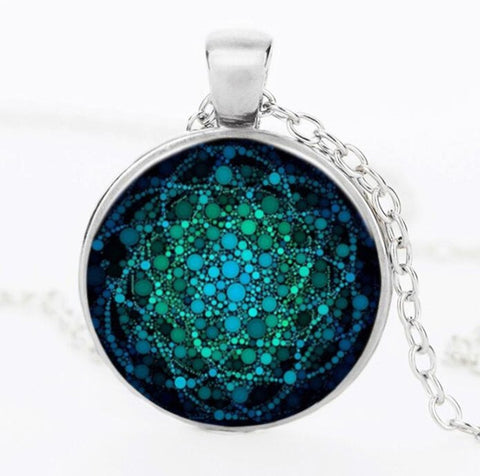 2017 New Flower of Life Necklace Om Yoga Chakra Pendant Mandala Necklace Fashion Glass Dome Sacred Geometry Women Jewelry NG05