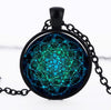 Image of 2017 New Flower of Life Necklace Om Yoga Chakra Pendant Mandala Necklace Fashion Glass Dome Sacred Geometry Women Jewelry NG05