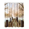 Image of Home Art Paintings Pictures 3D Pattern Shower Curtain Bathroom Waterproof Fabric Lake House Nature Country Rustic