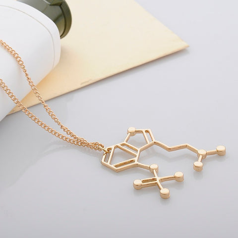 Magic Mushrooms Molecule Structure Necklace